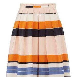 $450 L.K. Bennett Caitlyn Silk Pleated Skirt 12